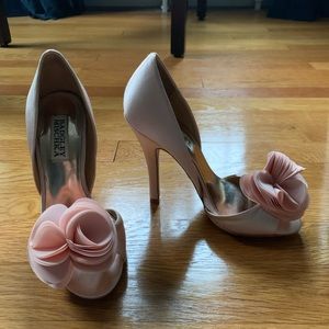 Badgley Mischka Pink Heels with Bows - Worn Once